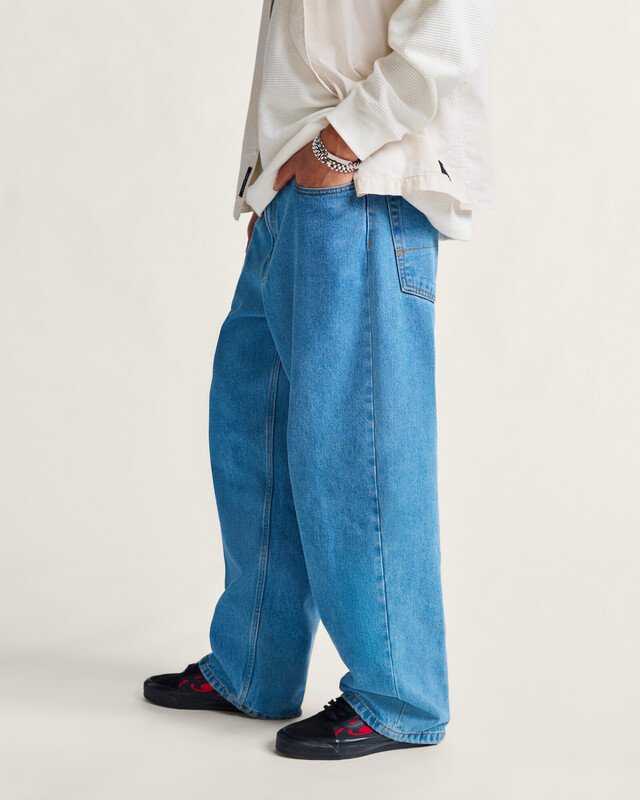 Calça Check-5 Baggy Denim Pant Seasonal Hero: Knu Skool Stone Wash Blue