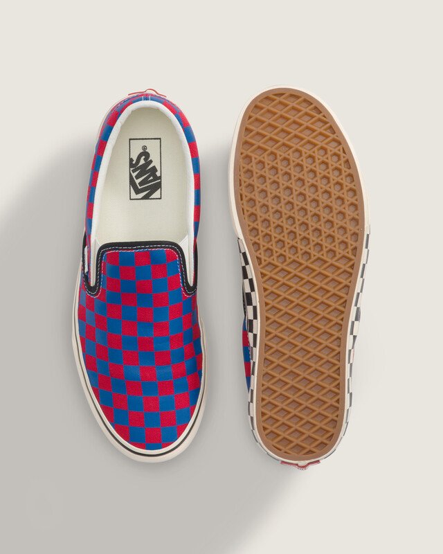 Tênis Slip-On Festival Checkerboard Red Blue
