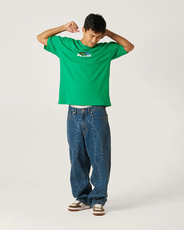 Calça Check 5 Baggy Denim Vintage Indigo