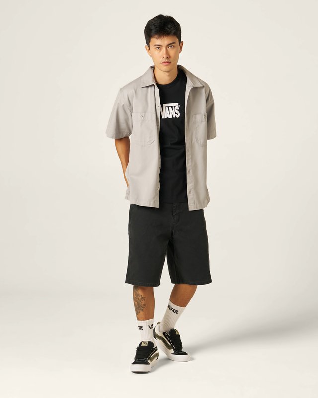 Camisa Manga Curta Larkspur Solid Drizzle