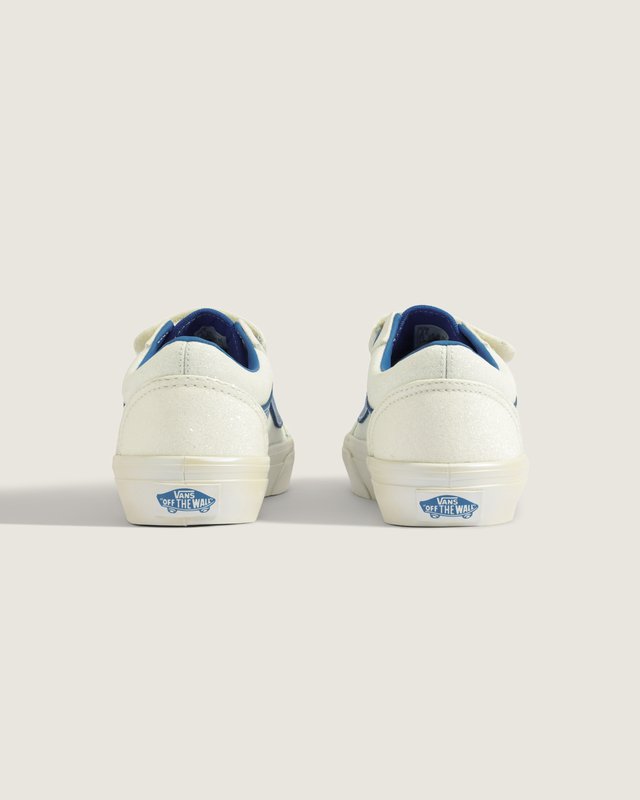 Tênis Old Skool V Glitter Pearl White Blue Infantil