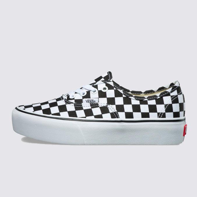 Tenis Authentic Plataforma Checkerboard True White Vans