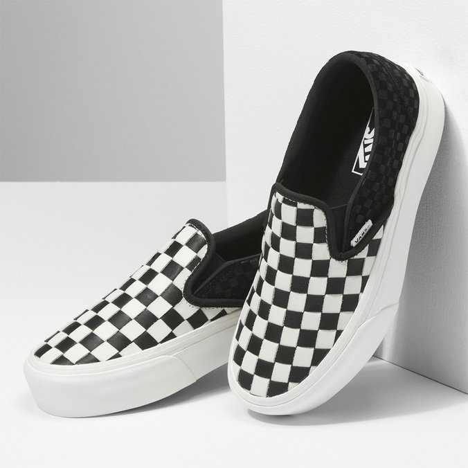 Tênis Classic Slip-On Platform Vans X Woven Checkerboard