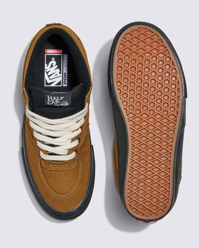 未使用【希少】VANS SKATE HALF CAB DUCK CANVAS Tênis Skate Half Cab Duck Canvas Gb Golden Brown Black | Vans