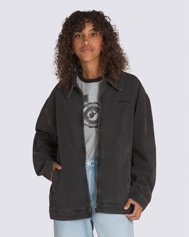 Jaqueta Pitstop Denim Metal Station Jacket Washed Black