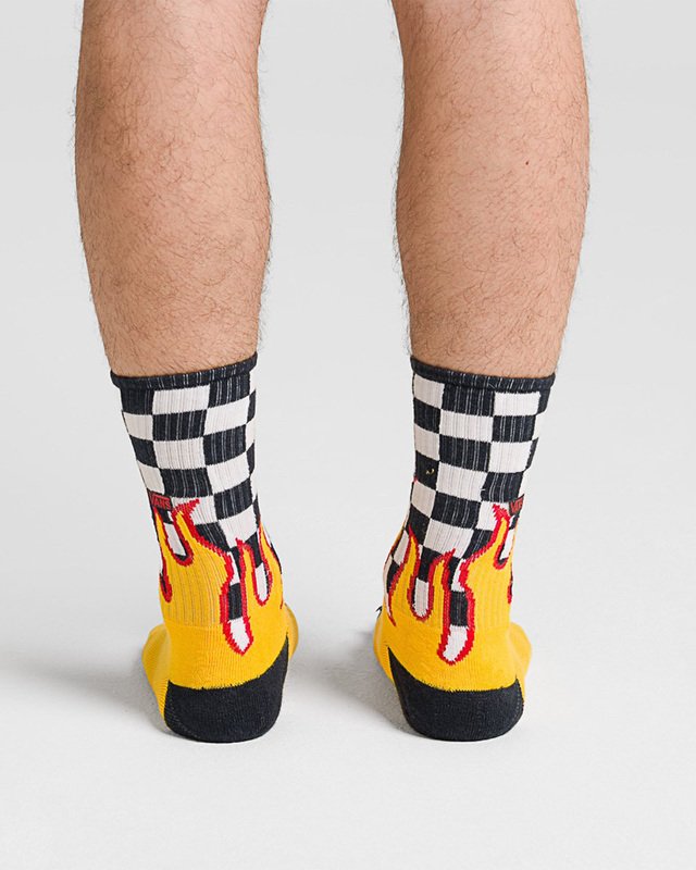 Meia Flame Checkerboard Crew 6 5-9 Compl. Ultra Neo Vr3 Black White