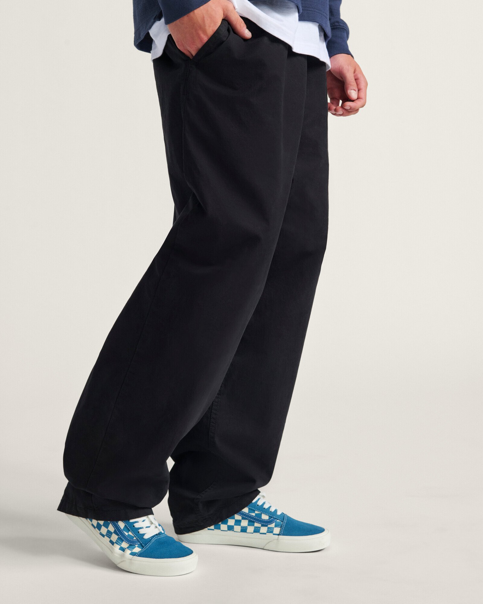 パンツ k8.0 baseball9 Calça Range Baggy Tapered Elastic Waist Zahba Mid Domond Black | Vans
