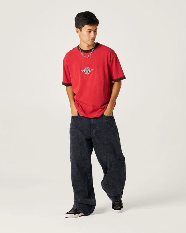 Calça Baggy Check-5 Acid Overdyed Denim Deep Indigo