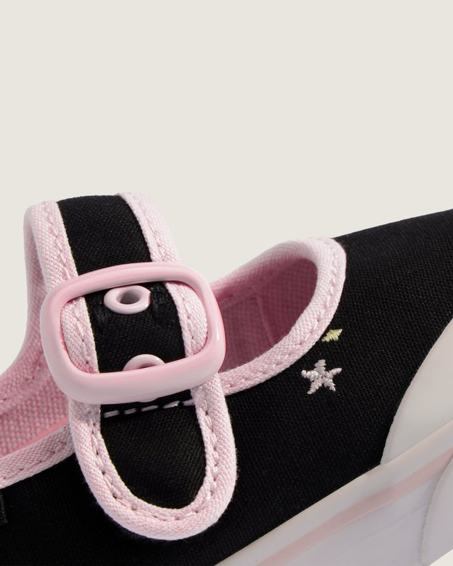 Tênis Mary Jane Mermaid Black Pastel Pink Infantil
