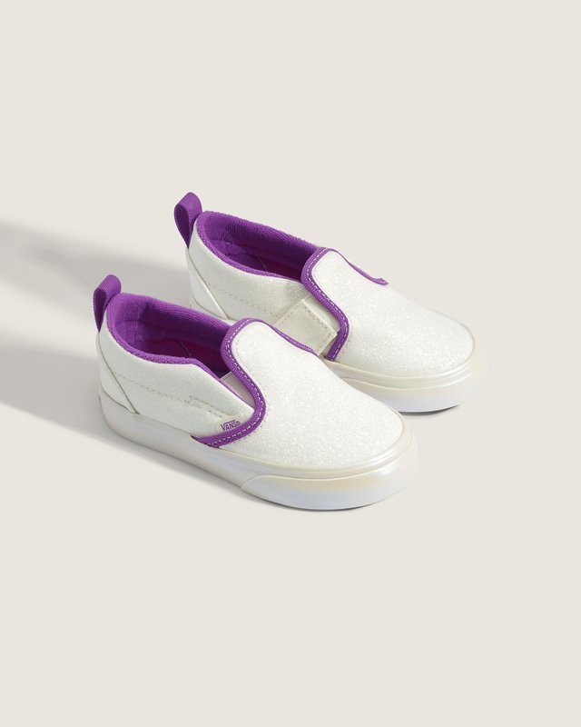 Tênis Slip On Glitter Pearl White Purple Infantil