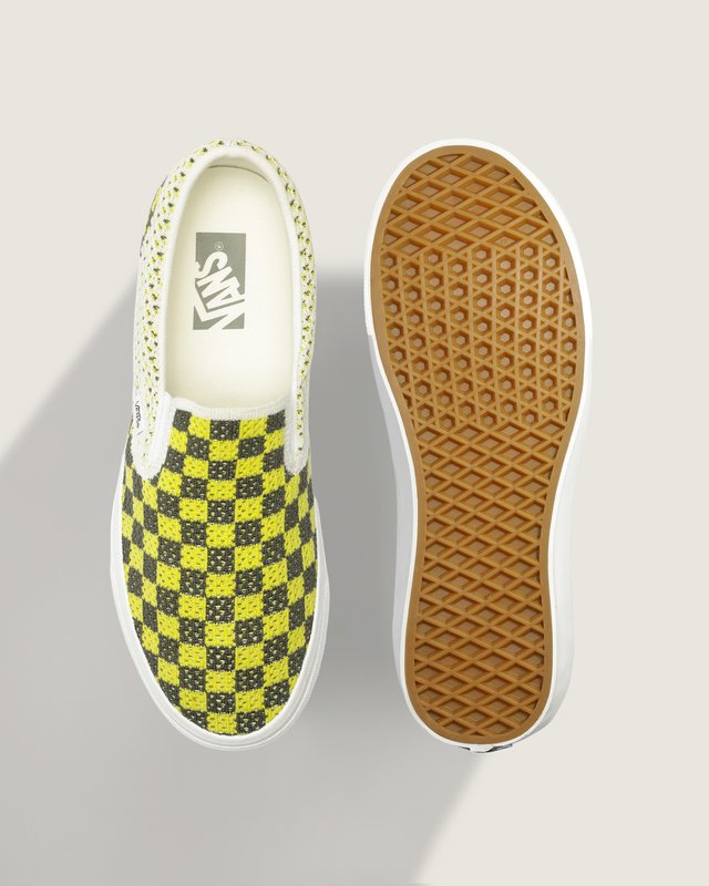 Tênis Slip-On Checkerboard Black Yellow
