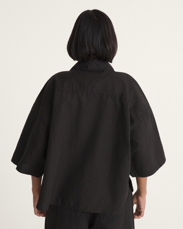 Camisa Manga Curta Dewey Top Black