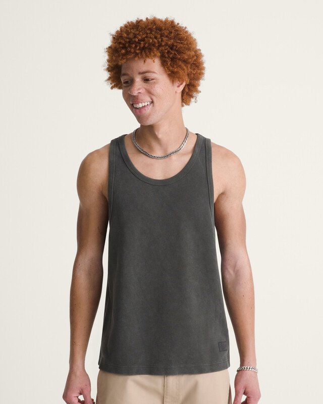Regata Waffle Tank Faded Black