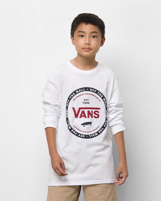 Camiseta Logo Check Ls Infantil White