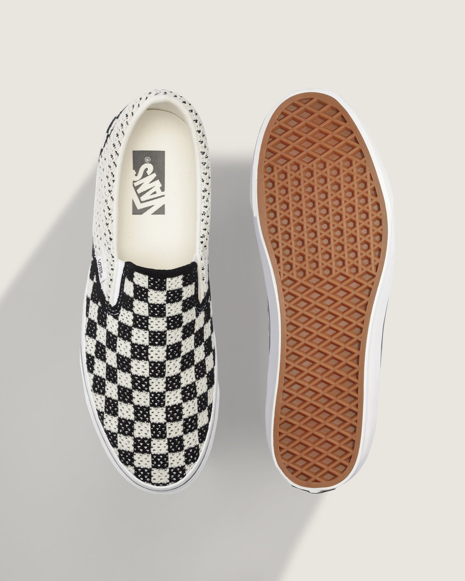 Vans Slip-On Checker Black Midsole キムタク Tênis Slip-On Checkerboard Black Marshmallow | Vans