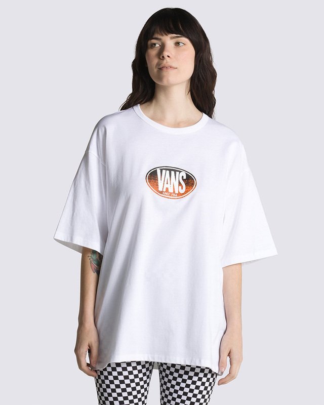 Camiseta Off The Wall Gradient Logo Loose Ss Sk8 Weareaway White