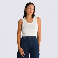 Sua personalidade em destaque, independente da ocasião. A Camiseta Drew Rib Tank Seasonal Hero: Sport Low Marshmallow traz estilo sem esforço para o seu visual. A regata feminina foi construída para ser sua peça básica favorita. Confeccionada em malha canelada de tecido 100% algodão, na cor branca, o modelo possui gola baixa e traz aplicação de etiqueta tecida Vans na lateral. Uma peça atemporal que carrega a herança Vans no estilo casual e descontraído.