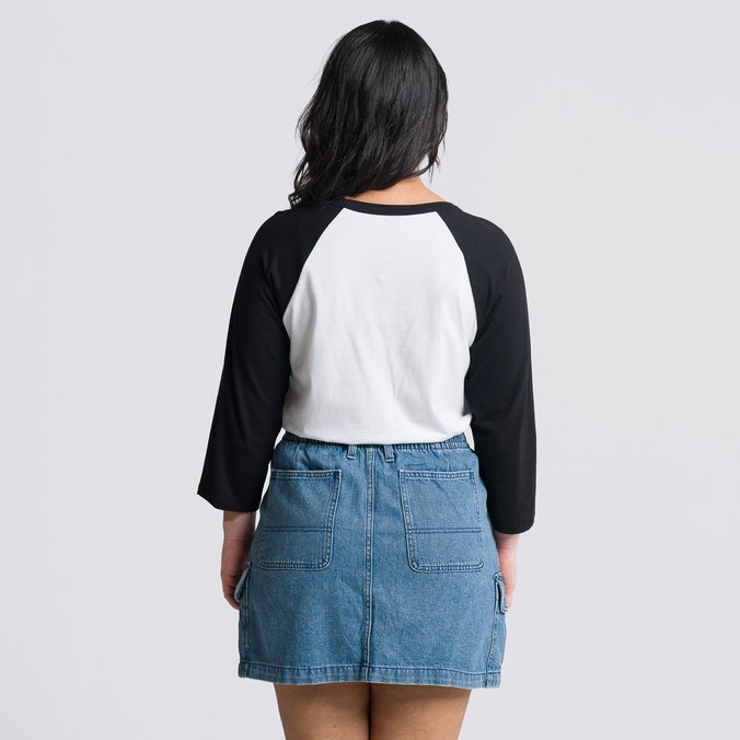Camiseta Flying V 3/4 Raglan White Black