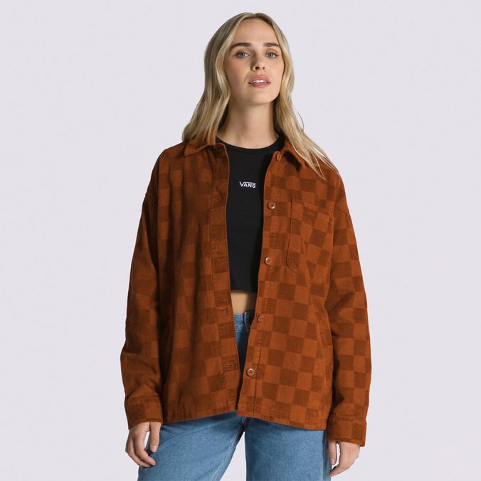 Camisa Dusk Downer Shacket Ls Ginger Bread Checkerboard