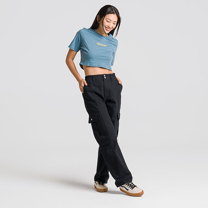 Camiseta Retro V Crew Crop II SS Bluestone