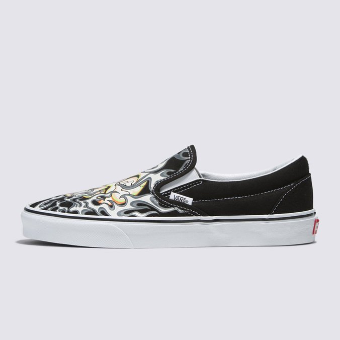 Tênis Slip-On Flame Skull Black True White
