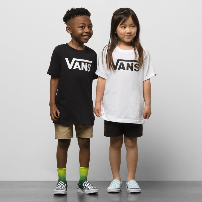 Camiseta Vans Classic Infantil Black White