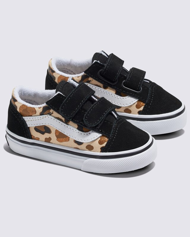 Tênis Old Skool Leopard Glitter Black Brown Infantil