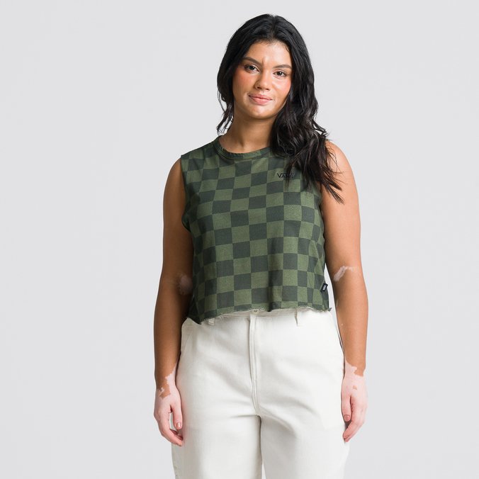 Camiseta Checker Olivine Tank Olivine