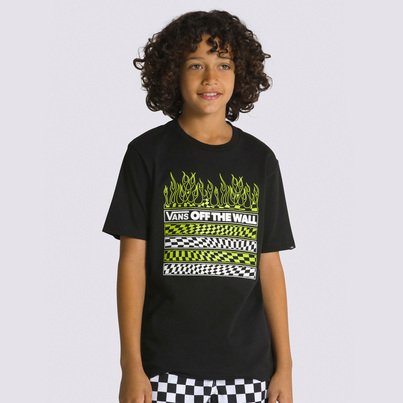 Camiseta Neon Flames Ss Infantil Black