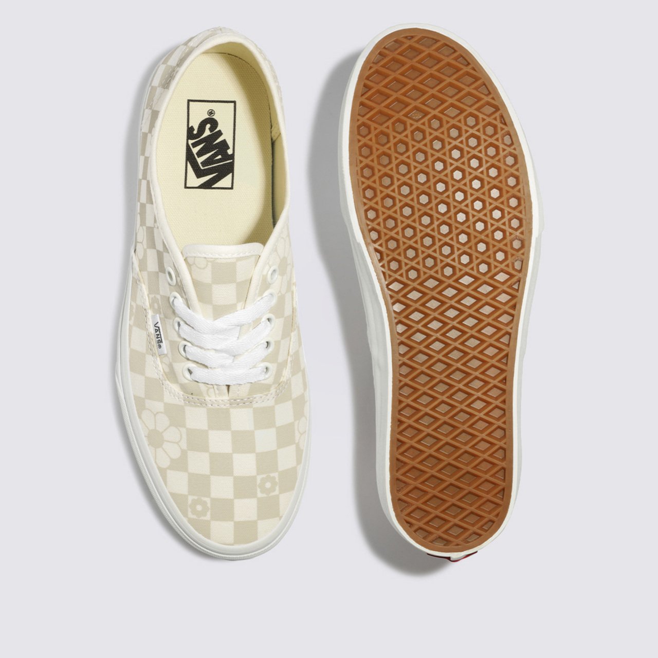 Tenis Authentic Floral Checkerboard Marshmallow Vans