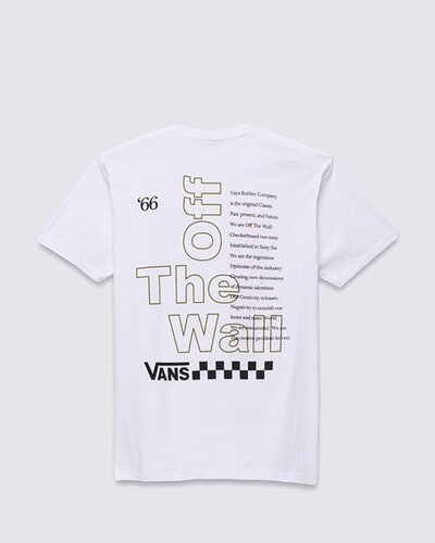 Tradição e originalidade estão presentes na cultura Vans e são referência para os pequenos. A Camiseta Posted SS White é um clássico Vans. Na cor branca, de manga curta, ela é confeccionada em tecido 100% algodão. Traz estampa frontal com assinatura Vans em “Drop V” e ‘’66 na altura do peito, no lado esquerdo. Já nas costas, traz a inscrição do manifesto Vans, com detalhes em checkerboard e assinaturas Vans em “Drop V” e “Off The Wall”, ambas em silk à base d’água. Com gola redonda, apresenta costura reforçada nos ombros e etiqueta Vans aplicada na manga. Autenticidade Vans para todos os momentos.