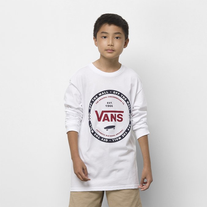 Camiseta Logo Check Ls Infantil White