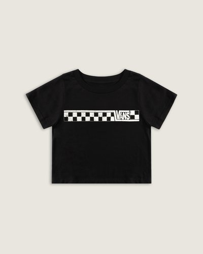 A Camiseta Manga Curta Cropped Headstart Black combina construção em KNIT com gola careca e corte cropped, entregando caimento leve e toque macio. O modelo traz logo VANS bordado na frente, que enfatiza a assinatura autêntica da marca. Acabamento simples que privilegia conforto, flexibilidade e uma presença essencial no guarda-roupa, com visual descontraído e essência criativa.