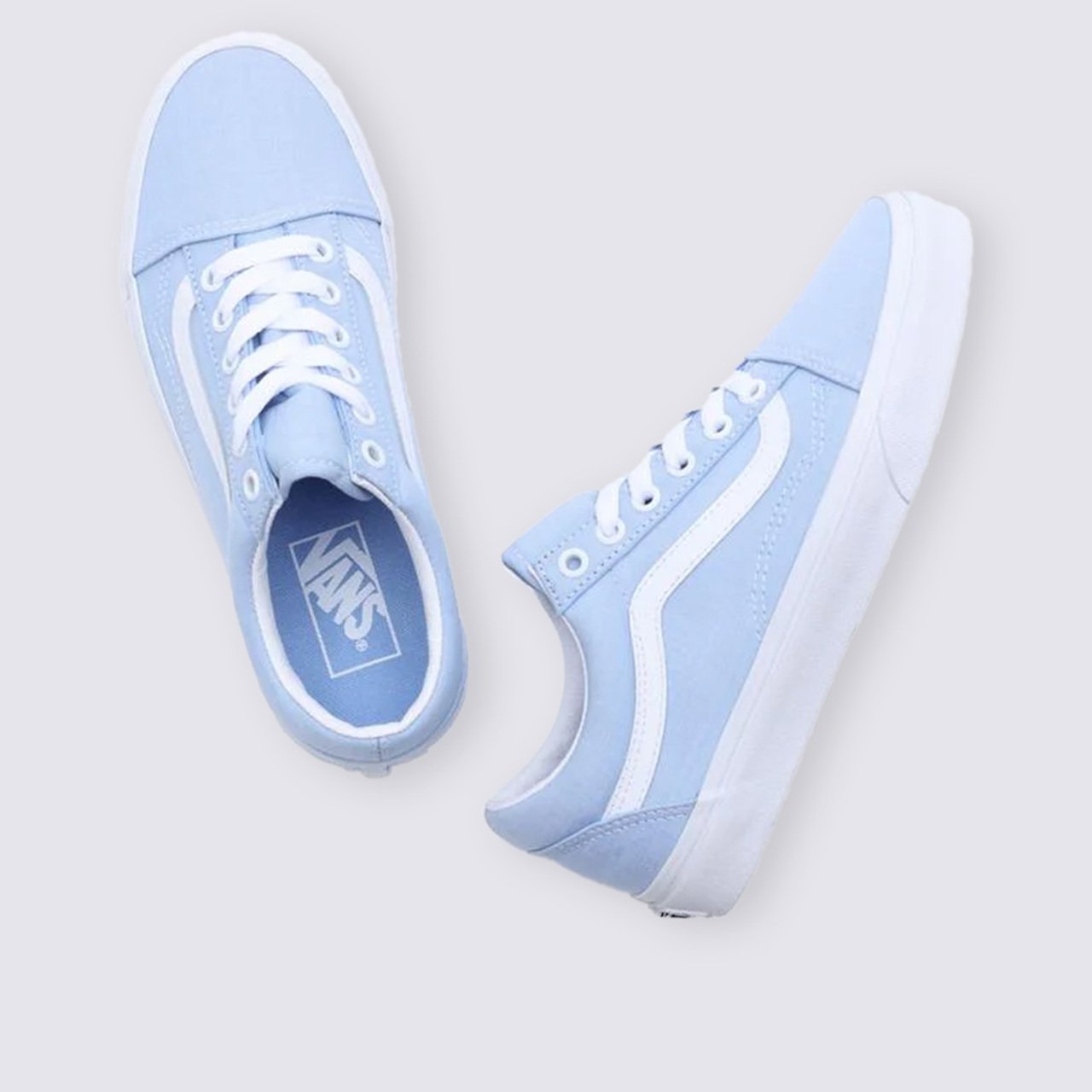 Pastel blue vans hot sale