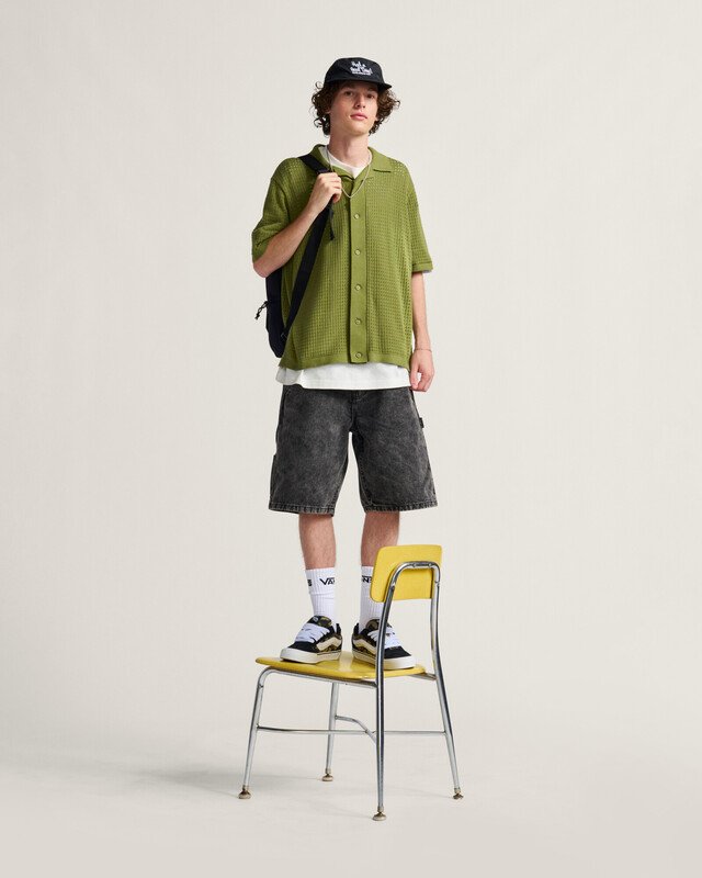 Camisa Feldman Sweater Polo Ss Loden Green White