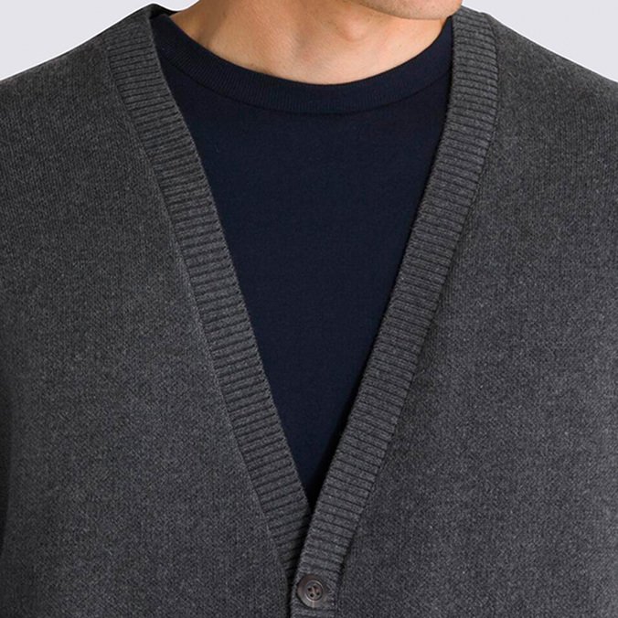 Casaco Emett Cardigan Asphalt Heather