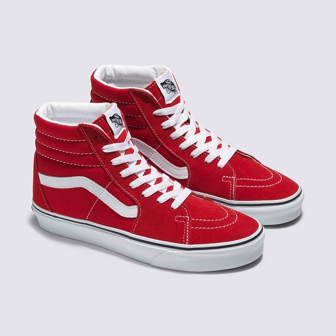 Vans sk8 hi checkerboard red cheap
