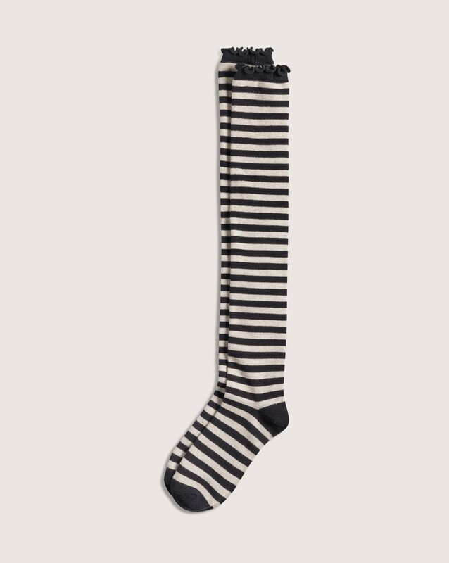 Meia For Kicks Knee High Sock Black Oatmeal