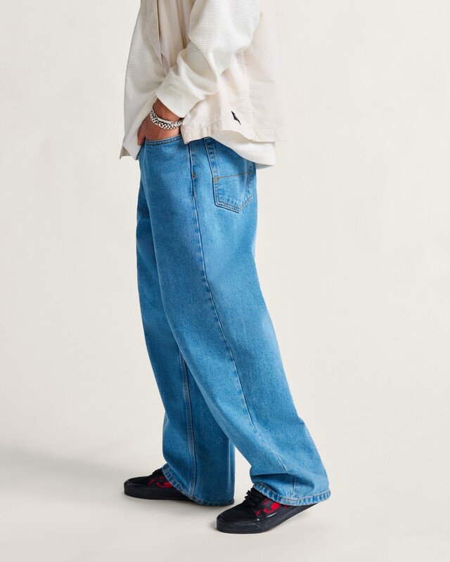 Calça Check-5 Baggy Denim Pant Seasonal Hero: Knu Skool Stone Wash Blue