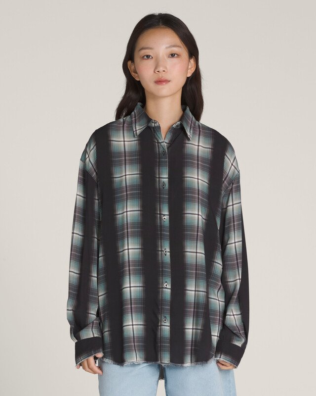 Camisa Gillian Plaid Button Down Ls Black