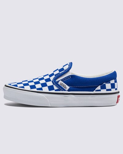 O Slip-On que define tendências é recarregado por cores ousadas e frescas. A coleção Color Theory permite que você crie uma história de cores única combinando tons vibrantes e inesperados com o estilo de clássicos icônicos. Feito com uma parte superior de lona com estampa exclusiva em checkerboard, o Tênis Slip-On Checkerboard Surf The Web Infantil homenageia a lendária silhueta slip-on, ao mesmo tempo que oferece um visual totalmente novo para o tênis de calce fácil.