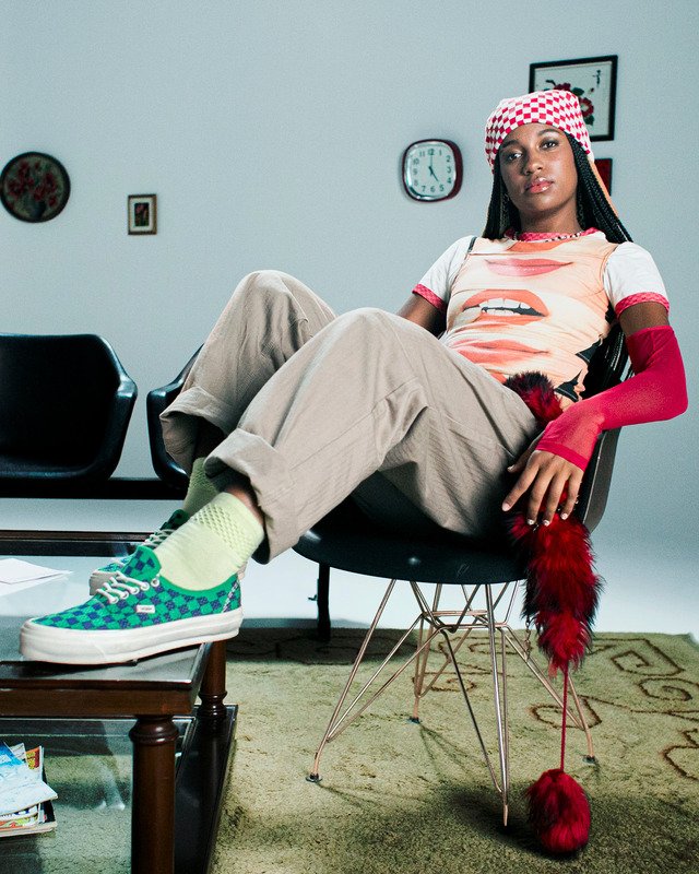 Tênis Authentic Lx Punk Check Green Navy 