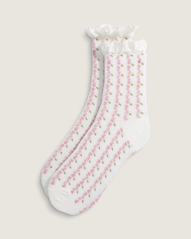 Meia Sereno Lace Crew Marshmallow