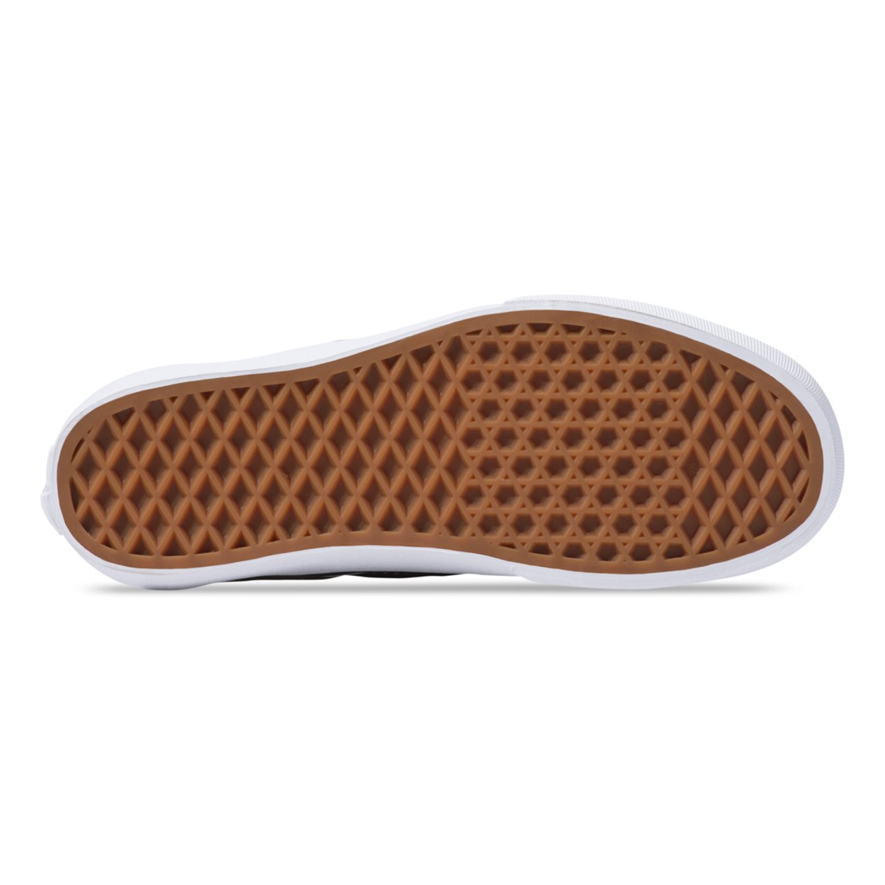 White slip on vans brown sole clearance