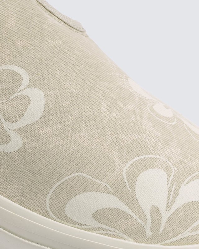 Tênis Slip-On Mte Floral Stain Vintage White