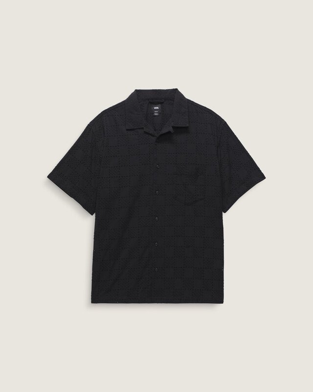 Camisa Wayside Eyelet Ss Woven Black