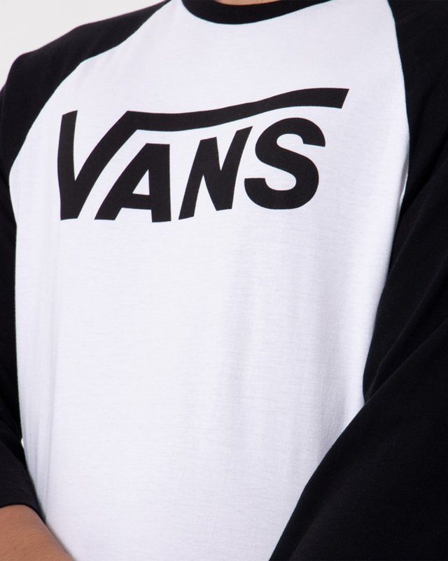 Camiseta Vans Classic Raglan White Black