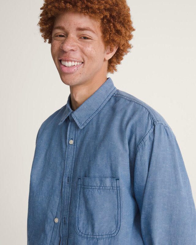 Camisa Manga Longa Lawson Solid Oxford True Navy