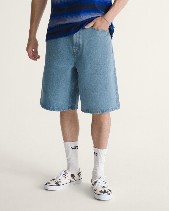 Bermuda Check 5 Baggy Denim Stonewash Blue | Vans