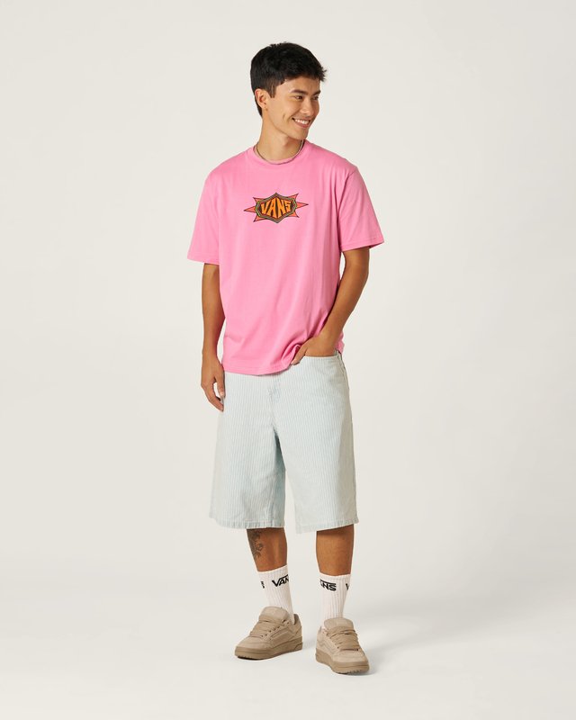 Bermuda Baggy Striped Check-5 Denim  Blue Ice Stripe